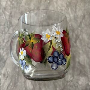 Hand-Painted Fruit Glass Mug